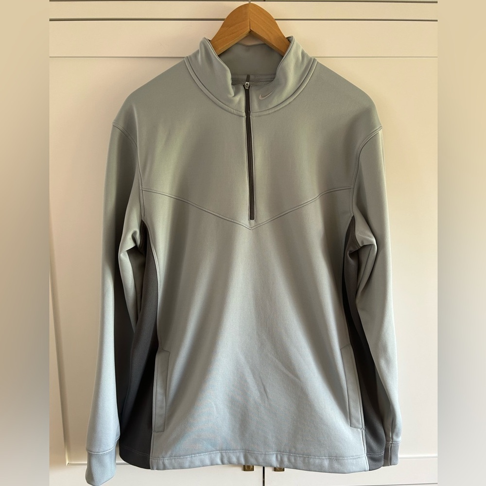 Nike 1/4 Zip Pullover Nike Golf Logo Sweater Fleece Gray Men Size Medium